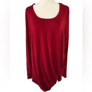 PS Kate red side knot  tunic, long sleeves size 2X